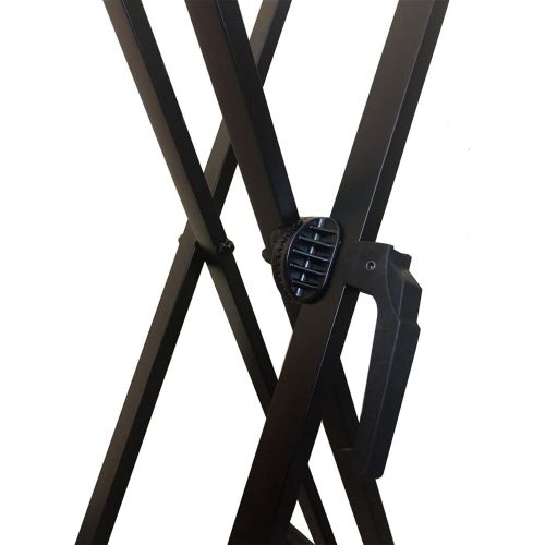  RockJam Xfinity Heavy-Duty, Double-X, Pre-Assembled, Infinitely Adjustable Piano Keyboard Stand with Locking Straps