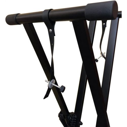  RockJam Xfinity Heavy-Duty, Double-X, Pre-Assembled, Infinitely Adjustable Piano Keyboard Stand with Locking Straps