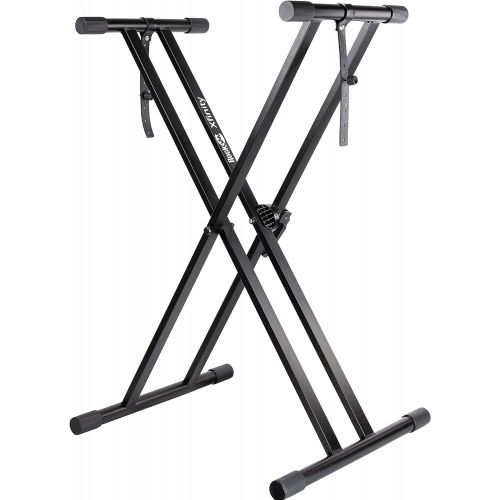  RockJam Xfinity Heavy-Duty, Double-X, Pre-Assembled, Infinitely Adjustable Piano Keyboard Stand with Locking Straps