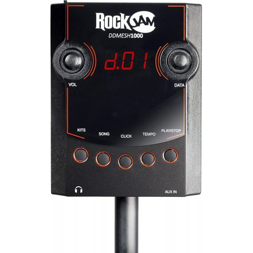  [아마존베스트]RockJam, Eight-Piece Electronic Drums Adjustable Mesh Head, Rack and Module with 30 Kits, USB and Midi connectivity (DDMESH1000)