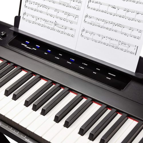  [아마존베스트]RockJam 88-Key Beginner Digital Piano with Full-Size Semi-Weighted Keys, Power Supply, Simply Piano App Content & Key Note Stickers, Black