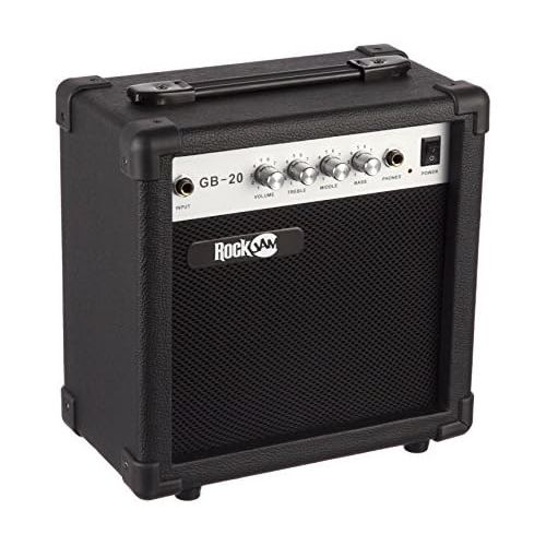  [아마존베스트]RockJam BASSSK-BLK Full Size Bass Guitar Super Kit with Amplifier, Tuner, Stand, Travel Bag and Accessories