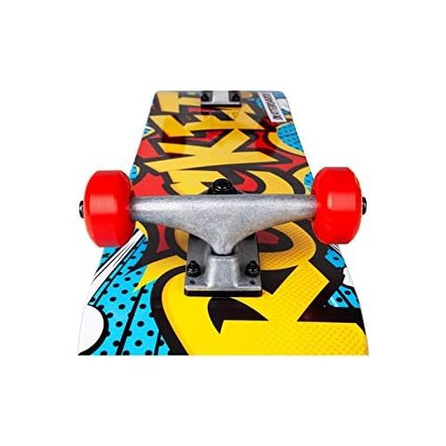  Rocket Complete Popart Mini-Skateboard, Unisex, Erwachsene, Mehrfarbig, 7,5 Zoll