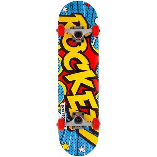  Rocket Complete Popart Mini-Skateboard, Unisex, Erwachsene, Mehrfarbig, 7,5 Zoll