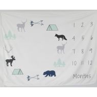 Rocket Enterprise Milestone Baby Blanket for Infant and Newborn Photography | Large 60 x 42 Watch Me Grow Memory Blankets for First Year Pictures Every Month | Beautiful Woodland Theme Shower Gift f