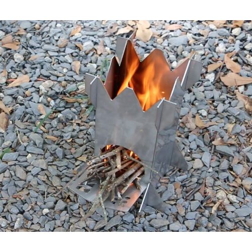  Rocket King Flat Pack Stainless Steel Wood Burning Camping Stove | Made in USA | Perfect for Backpacking, Hiking and Canoeing