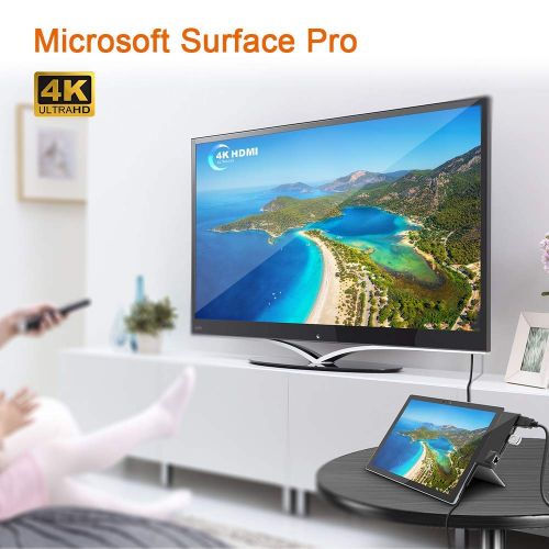  [아마존 핫딜]  [아마존핫딜]Rocketek Microsoft Surface Pro 5/6 Hub Multiport Adapter, 6-in-1-Dockingstation 4K HDMI, Gigabit Ethernet, SD/Micro SD Kartensteckplatzen und 2 USB 3.0 Anschluessen fuer Surface Comb