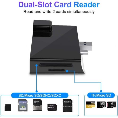  Rocketek 【Upgraded Version】Microsoft Surface Pro 7 Dock hub, 7-in-2 Surface Pro 2019 Adapter with 4K HDMI, USB C PD charging,2 USB 3.0 Port(5Gbps), SD/TF Card Reader, Gigabit Ethernet LAN P