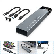 ROCKETEK Aluminum M.2 NVME and SATA NGFF Enclosure Dual Protocol Gen 2 USB 3.1 M.2 SSD External Hard Disk Drive Adapter