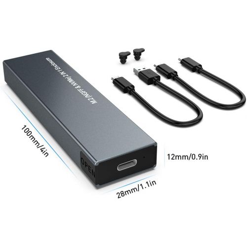  ROCKETEK Aluminum M.2 NVME and SATA NGFF Enclosure Dual Protocol Gen 2 USB 3.1 M.2 SSD External Hard Disk Drive Adapter