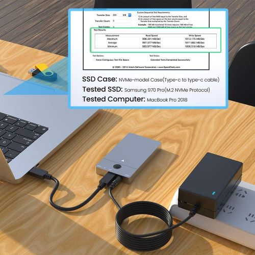  Rocketek USB C 3.1 Gen2 10Gbps to M.2 Duplicator NVME Clone Dual-Bay External Hard Drive Enclosure, Support Hard Driver M.2 SSD M Key 2230 2242 2260 2280 Up to 8TB with Offline Clone M.2 Fu