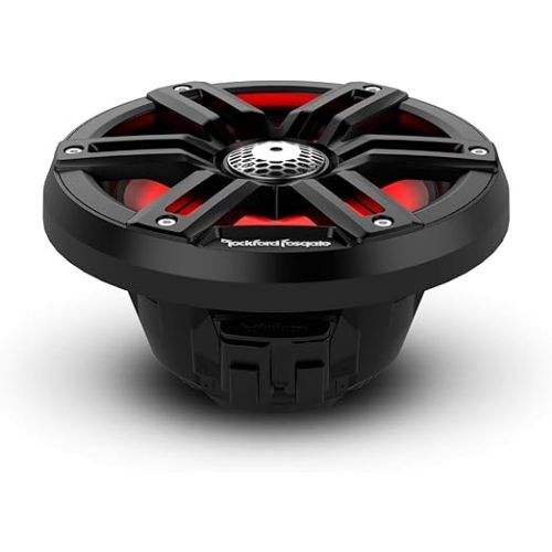  Rockford Fosgate M2-65B Color Optix 6.5” 2-Way Coaxial Multicolor LED Lighted Marine Speakers - Black/Stainless (Pair)