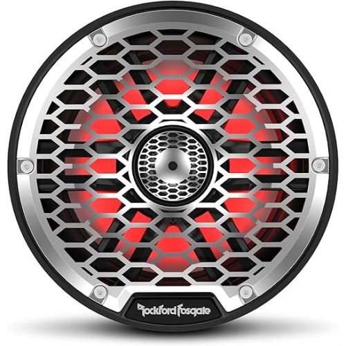  Rockford Fosgate M2-65B Color Optix 6.5” 2-Way Coaxial Multicolor LED Lighted Marine Speakers - Black/Stainless (Pair)