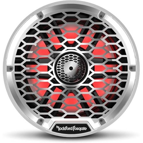  Rockford Fosgate M2-65 Color Optix 6.5” 2-Way Coaxial Multicolor LED Lighted Marine Speakers - White/Stainless (Pair)