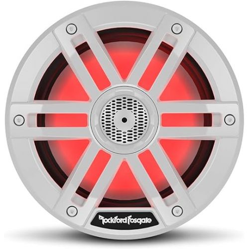 Rockford Fosgate M1-65 Color Optix 6.5” 2-Way Coaxial Multicolor LED Lighted Marine Speakers - White (Pair)