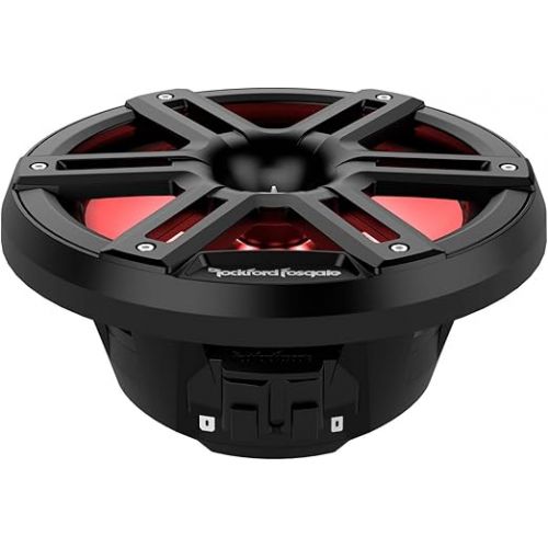  Rockford Fosgate M2-8HB Color Optix 8a€ 2-Way Coaxial Multicolor LED Lighted Marine Speakers with Horn Tweeters -Black/Stainless (Pair)