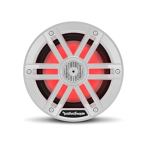  Rockford Fosgate M1-6 Color Optix 6” 2-Way Coaxial Multicolor LED Lighted Marine Speakers - White (Pair)