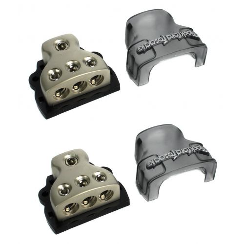  Rockford Fosgate 2) ROCKFORD FOSGATE RFD4 014-Gauge Ga Car Audio Distribution Blocks 1-In 3-Out