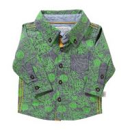 Rockin Baby Kids Leaf Print Green Chambray Shirt by Rockin Baby