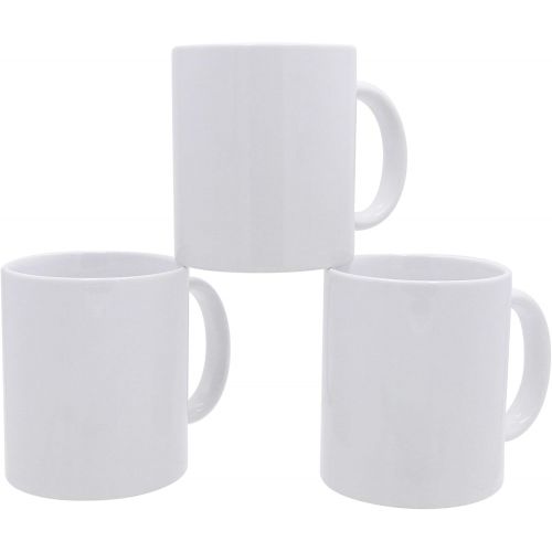  [아마존베스트]Rockin White Plain Coffee Mugs Pure White All-purpose Ceramic 11 oz. Set of 36 NOT FOR SUBLIMATION