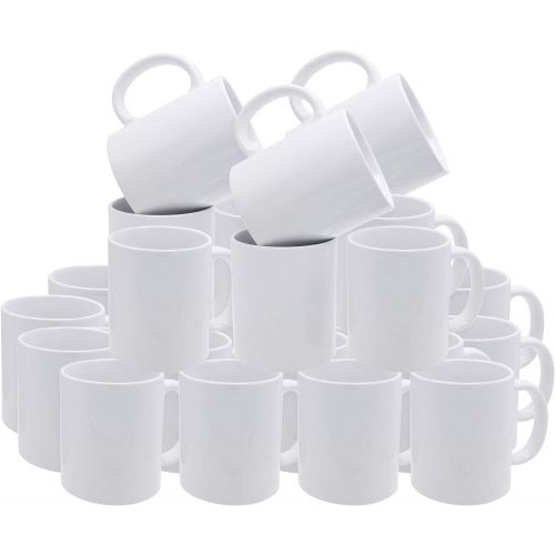  [아마존베스트]Rockin White Plain Coffee Mugs Pure White All-purpose Ceramic 11 oz. Set of 36 NOT FOR SUBLIMATION