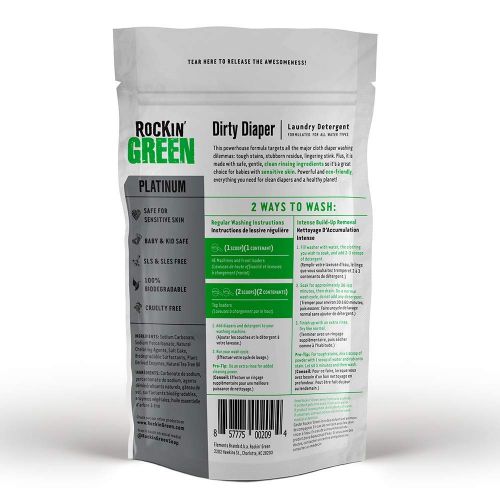  [아마존베스트]Rockin Green Platinum Series Dirty Diaper Powdered Laundry Detergent, 45 oz. - All Natural, Biodegradable, and Eco-Friendly