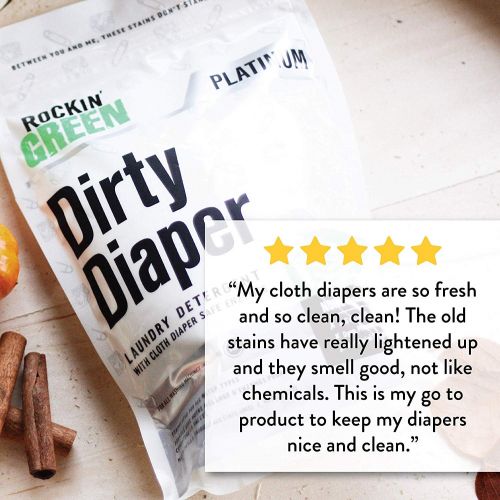  [아마존베스트]Rockin Green Platinum Series Dirty Diaper Powdered Laundry Detergent, 45 oz. - All Natural, Biodegradable, and Eco-Friendly