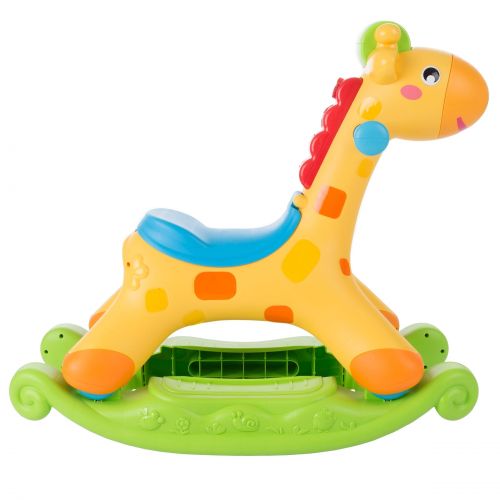  Rocking Horse Ride-on Toy for Children-Can be a Rocker or Roll & Push and Ride-Helps Develop Strength, Balance-by Happy Trails by Happy Trails
