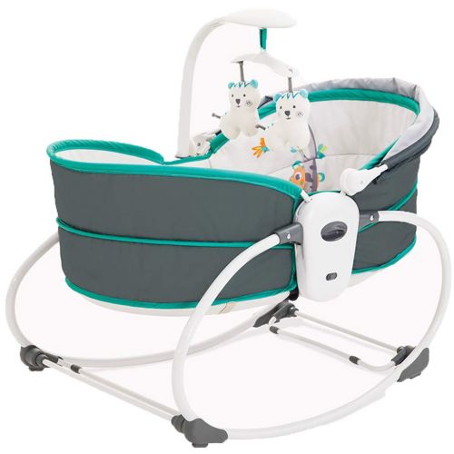  Rocking Ride-Ons Baby Cradle Bed Automatic Comfort Rocking Chair Bed Foldable Outdoor Travel Bed Electric Childrens Bed Can Sit Reclining Basket Bed Vibrate Crib Bed Give Baby The