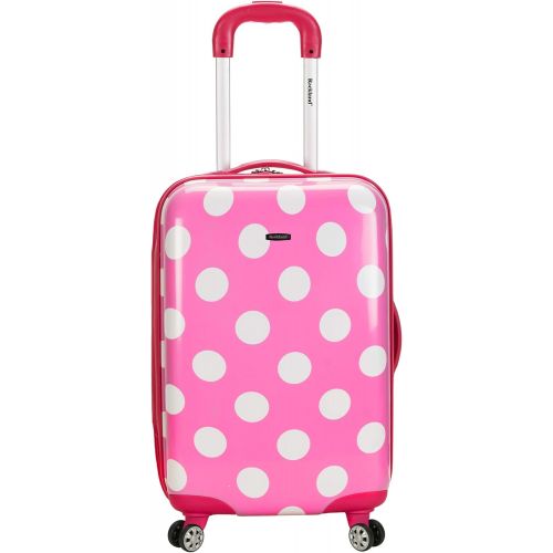  Rockland Laguna Beach Hardside Spinner Wheel Luggage, Pink Dots