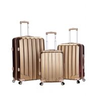 Rockland Luggage 3 Piece Metallic Upright Set, Bronze, Medium