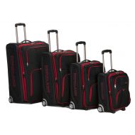 Rockland Luggage Varsity Polo Equipment 4 Piece Luggage Set, Black, One Size