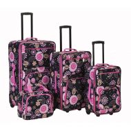 Rockland Luggage Brown Leaf 4 Piece Luggage Set, Pucci, One Size