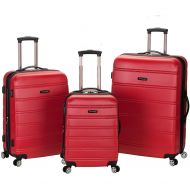 Rockland Melbourne 3 Pc Abs Luggage Set, Red