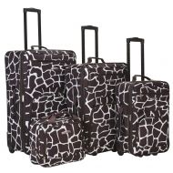 Rockland Luggage 4 Piece Luggage Set, Giraffe, One Size