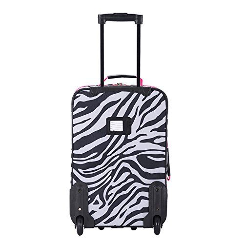  Rockland Luggage 2 Piece Printed Luggage Set, Zebra, Medium