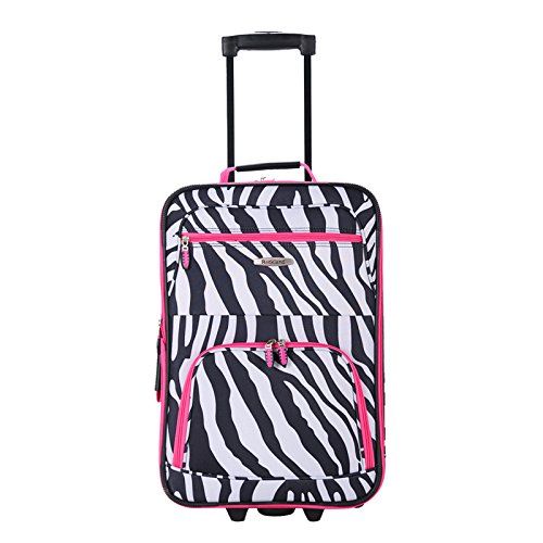  Rockland Luggage 2 Piece Printed Luggage Set, Zebra, Medium