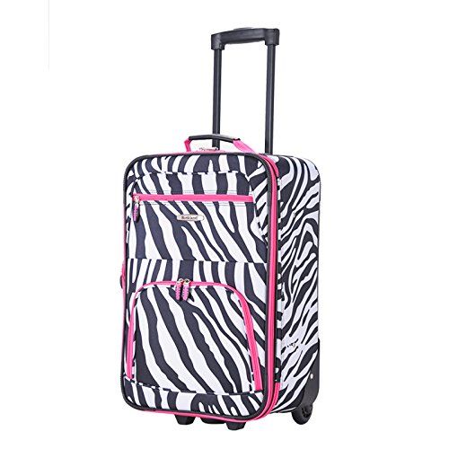  Rockland Luggage 2 Piece Printed Luggage Set, Zebra, Medium