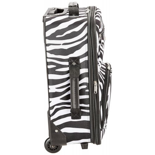  Rockland Luggage 2 Piece Printed Luggage Set, Zebra, Medium