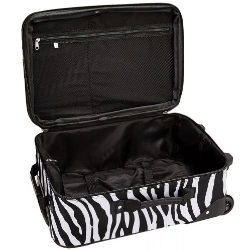  Rockland Luggage 2 Piece Printed Luggage Set, Zebra, Medium