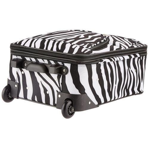  Rockland Luggage 2 Piece Printed Luggage Set, Zebra, Medium