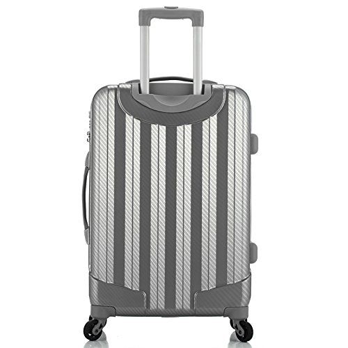  Rockland Barcelona 3 Polycarbonate/abs Set with 6 Pc. Travel Set & Luggage Cover, Silver