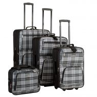 Rockland Luggage 4 Piece Luggage Set, Pink Plaid, One Size