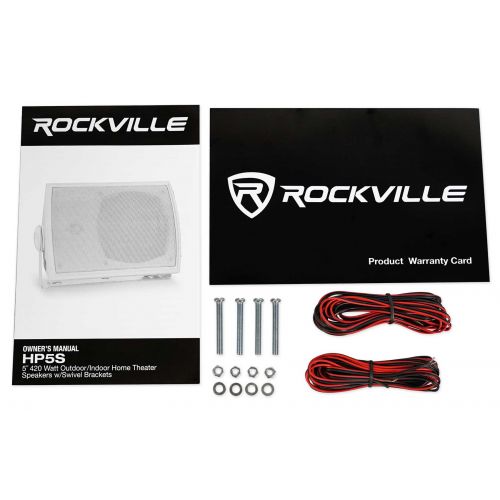  4) Rockville HP5S 5.25 OutdoorIndoor Home Theater Patio Speakers+Swivel Mounts