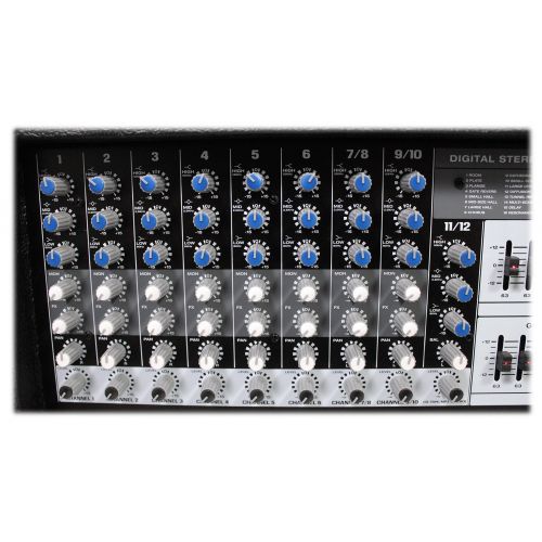  Rockville RPM109 12-Ch 4800w Powered Mixer, 7 Band EQ, FX, USB, 48V+Peavey Cable