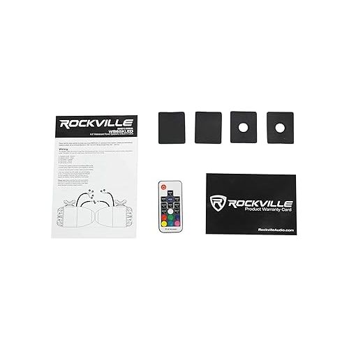  Rockville RGHR45 4 Zone Marine Gauge Hole Receiver Bluetooth/Radio/Wired Remote Bundle with (2) Rockville WB65KLED 6.5