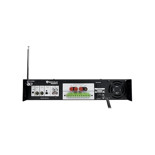  Rockville RCS350-6 350 Watt 6 Zone 70V Commercial/Restaurant Amplifier/Bluetooth