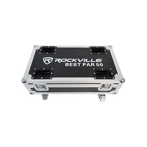  Rockville Best Pack 50 White (8) Battery Wash Lights+Wireless DMX+Charging Case