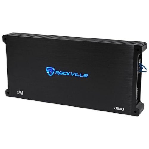  Rockville dB16 8000 Watt Peak/2000w RMS Mono 2 Ohm Amplifier Car Audio Amp, Black 15.1 Pounds