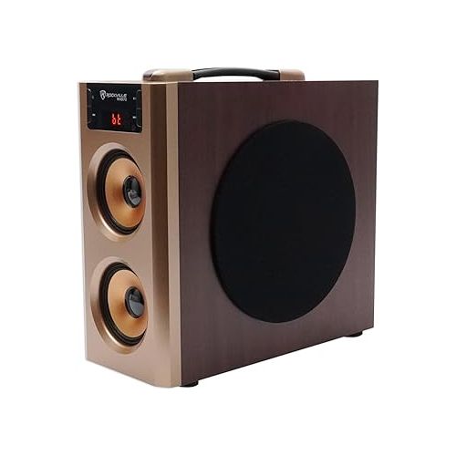  Rockville RHB70 Home Theater Compact Powered Speaker System w Bluetooth/USB/FM, Cherry Wood